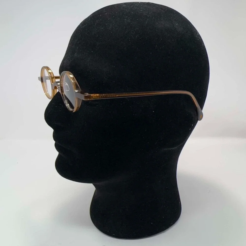 BETSION Handmade Round Eyeglasses‎ Frames B-98201-4 50-23-140 Amber John Lennon